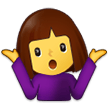 A quoi ressemblent les emoji Femme qui hausse les épaules sur Samsung.