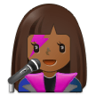 How Woman Singer: Medium-Dark Skin Tone emoji looks on Samsung.