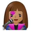 Cómo se ve el emoji Cantante mujer: tono de piel medio en Samsung.