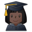 How Woman Student: Dark Skin Tone emoji looks on Samsung.