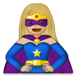 Como o emoji do Super-heroína: pele morena clara é exibido no Samsung.