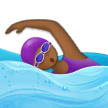 Como o emoji do Mulher nadando: pele morena escura é exibido no Samsung.