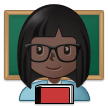 How Woman Teacher: Dark Skin Tone emoji looks on Samsung.