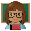 How Woman Teacher: Medium Skin Tone emoji looks on Samsung.