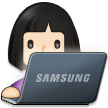 Hoe Technologe: lichte huidskleur emoji eruit ziet op Samsung.