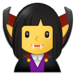 A quoi ressemblent les emoji Vampire femme sur Samsung.