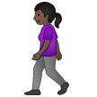 A quoi ressemblent les emoji Femme qui marche: peau foncée sur Samsung.