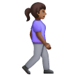 A quoi ressemblent les emoji Femme qui marche vers la droite: Peau mate sur Samsung.