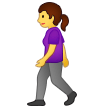 A quoi ressemblent les emoji Femme qui marche sur Samsung.