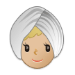 A quoi ressemblent les emoji Femme en turban: peau moyennement claire sur Samsung.