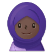 Hoe Vrouw met hoofddoek: donkere huidskleur emoji eruit ziet op Samsung.