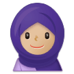 How Woman with Headscarf: Medium-Light Skin Tone emoji looks on Samsung.