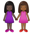 How Women Holding Hands: Dark Skin Tone, Medium-Dark Skin Tone emoji looks on Samsung.