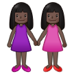 How Women Holding Hands: Dark Skin Tone emoji looks on Samsung.