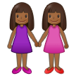 How Women Holding Hands: Medium-Dark Skin Tone emoji looks on Samsung.