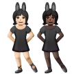 A quoi ressemblent les emoji Femmes avec des oreilles de lapin : peau claire et peau foncée sur Samsung.