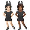 A quoi ressemblent les emoji Femmes avec des oreilles de lapin : peau claire et peau mate sur Samsung.