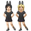 A quoi ressemblent les emoji Femmes avec des oreilles de lapin : peau claire et peau moyennement claire sur Samsung.