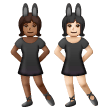 A quoi ressemblent les emoji Femmes avec des oreilles de lapin : peau mate et peau claire sur Samsung.