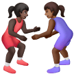 A quoi ressemblent les emoji Lutteuses : peau foncée et peau mate sur Samsung.