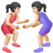 Samsung에서레슬링하는 여자: 하얀 피부그림 이모티콘이 어떻게 보이는지.