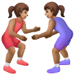 Samsung에서레슬링하는 여자: 갈색 피부그림 이모티콘이 어떻게 보이는지.