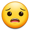 How Worried Face emoji looks on Samsung.