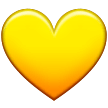 Cómo se ve el emoji Corazón amarillo en Samsung.