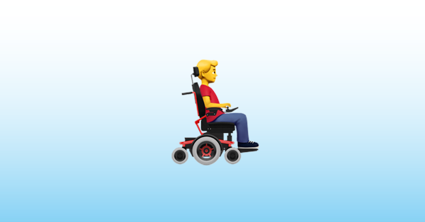 Man in Motorized Wheelchair Facing Right Emoji 👨‍🦼‍ ️