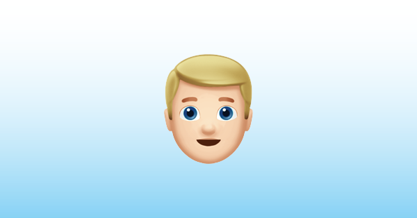 Man: Light Skin Tone, Blond Hair Emoji 👱🏻‍♂️