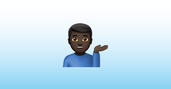 Man Tipping Hand Dark Skin Tone Emoji