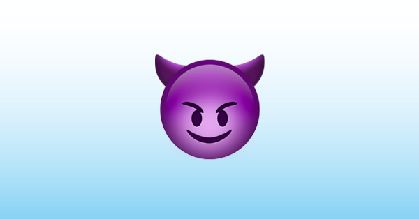 Lachend gezicht hoorns Emoji 😈