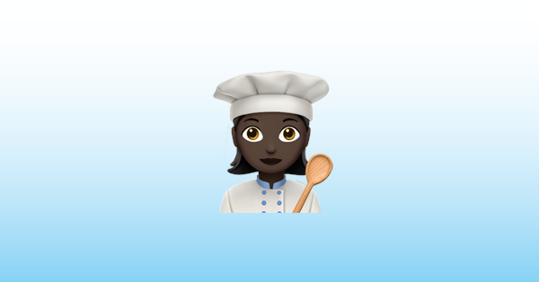 Woman Cook: Dark Skin Tone Emoji 👩🏿‍🍳