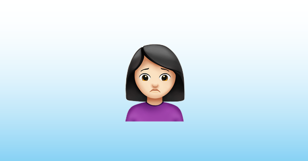Woman Frowning: Light Skin Tone Emoji 🙍🏻‍♀️