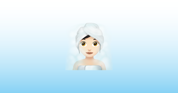 Woman in Steamy Room: Light Skin Tone Emoji ??‍♀️