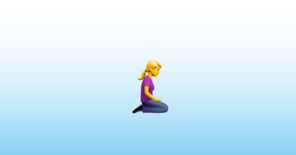 Woman Kneeling Facing Right Emoji 🧎‍♀️‍ ️