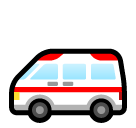 Bagaimana emoji Ambulans kelihatan di Softbank.