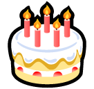 How Birthday Cake emoji looks on Softbank.