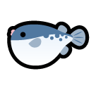 Bagaimana emoji Ikan buntal kelihatan di Softbank.