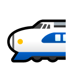 Bagaimana Bullet Train emoji terlihat di Softbank.