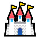 Bagaimana Castle emoji terlihat di Softbank.