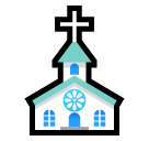 Bagaimana emoji Gereja kelihatan di Softbank.