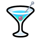 Bagaimana Gelas cocktail emoji terlihat di Softbank.