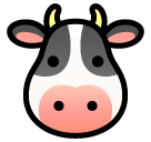 Bagaimana emoji Muka lembu kelihatan di Softbank.