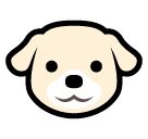 Bagaimana emoji Muka anjing kelihatan di Softbank.