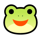 Bagaimana Katak emoji terlihat di Softbank.