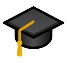 Bagaimana Graduation Cap emoji terlihat di Softbank.