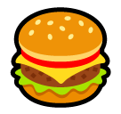 Bagaimana Hamburger emoji terlihat di Softbank.