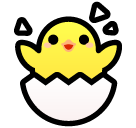 Bagaimana Hatching Chick emoji terlihat di Softbank.