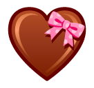 Bagaimana Heart with Ribbon emoji terlihat di Softbank.